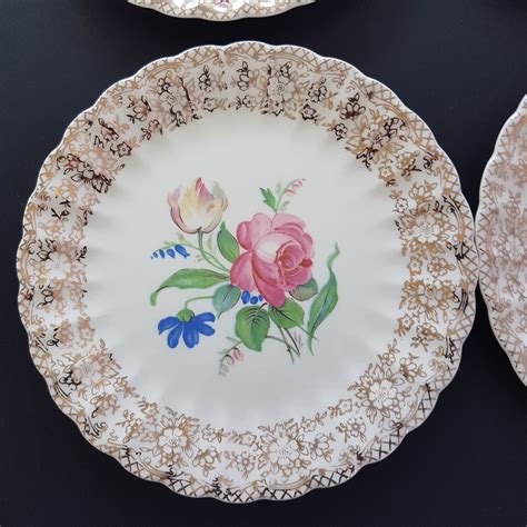 Fairbanks Ward Sharon China Set Floral 24k Gold Accents Fine...