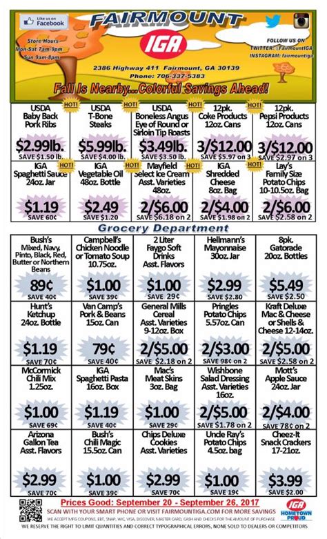 Fairmount iga. Fairmount IGA Friends, Christmas is almost here! Grab some great deals for your holiday! Attached is our ad flyer. It starts tomorrow and goes through Tuesday, December 26, 2017 As always, we... 
