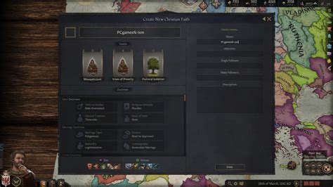 This interaction allows the spending of piety to obtain an unpressed claim on one of the target's currently held titles. Kingdom and Empire claims cannot be purchased unless one tier lower. Claims cannot be purchased on head of faith titles. This interaction cannot be used if the target has a strong hook over the sender.. 