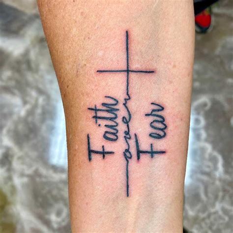 Faith over fear tattoo with cross. Oct 23, 2022 - Read this list of the 32 Best Faith Over Fear Tattoo Ideas before buying. We put together the ultimate guide of the 32 Best Faith Over Fear Tattoo Ideas to. Pinterest. Today. Watch. Shop. Explore. ... Faith Cross Tattoos. Cross Svg. Religious Tattoos. Faith Tattoo. Things&Stuff. Feminine Tattoos. Dainty Tattoos For Women. 