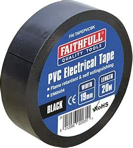 Faithfull FAITAPEPVCBK Black PVC Electrical Tape 19 mm x 20 m