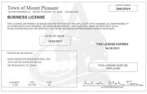 Fake Business License Template