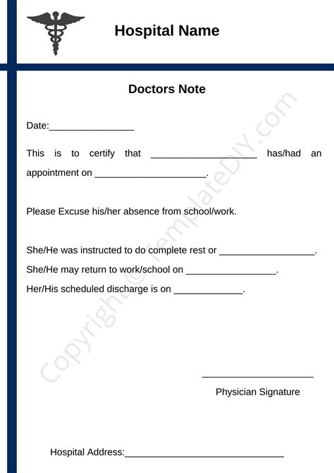 Fake Doctors Note Template Pdf