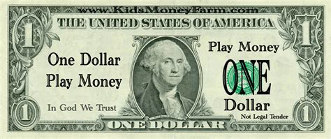 Fake Dollar Bill Printable