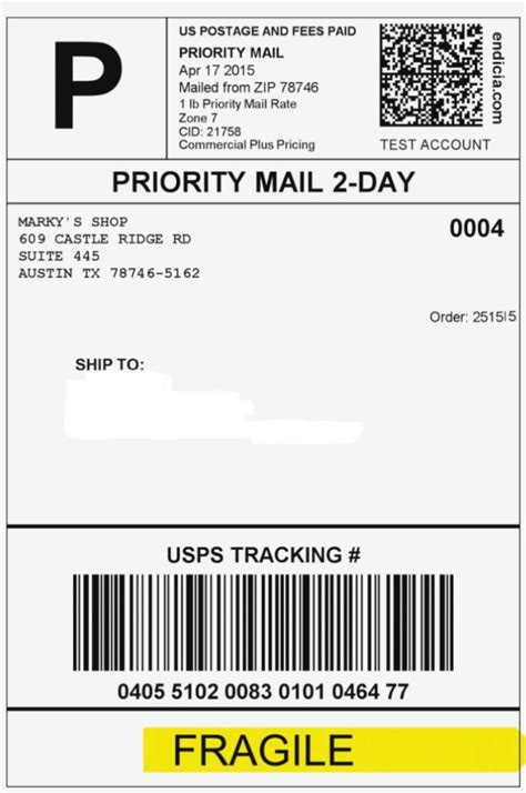 Fake Shipping Label Template Free
