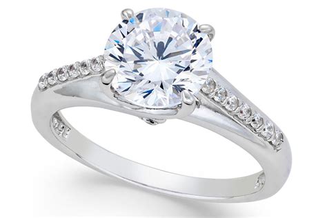 Fake diamond rings. The best fake diamond rings will typically use high grade simulants. In the case of cubic zirconia for example grade 5A or 6A CZ with precision H&A cut should be sort as these are visibly whiter and brighter than most diamonds you’ll find mounted in your typical ‘middle market’ engagement ring. 