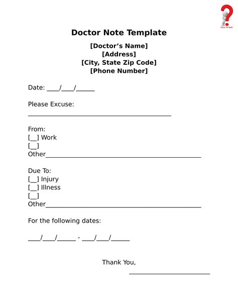 Dec 14, 2018 - Generic Doctor's note templates provides leverage. Templates that we have designed suit all medical conditions, and we have plenty of them listed with us with reasonably good excuses. ... Sample Doctor Note - 24+ Free Documents in PDF, Word. D. Damarkus Webster. 83 followers. School Template. Receipt Template. Notes Template .... 