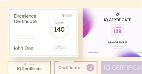 Fake iq test certificate template.  Printed fast with proof included.  Explore Mi...