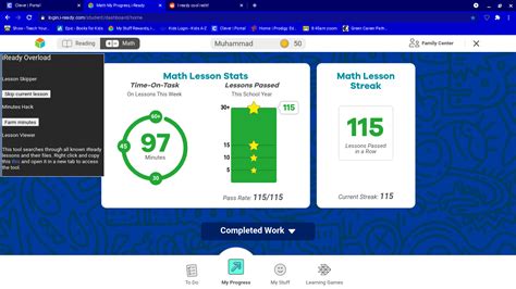 This repository is a collection of hacks that ensure nobody has to suffer through iReady ever again. The current version has a lesson and quiz skipper, minutes hack, and an experimental diagnostic hack. There is also a lesson viewer that can show you the lesson data and files of many iReady lessons.. 