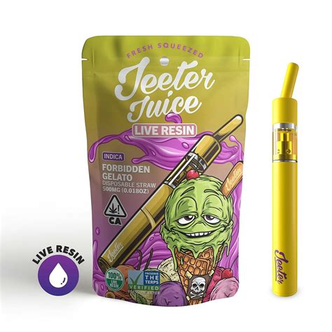 Legend OG Jeeter Juice Live Resin Disposable Straw: 500mg | Indica | 81.74% THC. Legend OG is a hybrid clone and OG Kush's only descendant, and offers a happy and ultra relaxing high. This strain has a fruity citrus flavor profile and pungent, spicy pine and sweet citrus aroma.