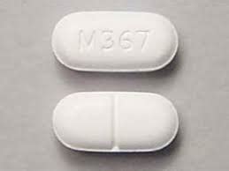 This white capsule-shape pill with imprint M367 on it has been identified as: Acetaminophen/hydrocodone 325 mg / 10 mg. This medicine is known as …. 