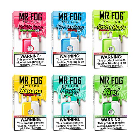 Watemelon Strawberry Methol Ice. With approximately 5500 puffs, an integrated 650mAh battery, and a strength rating of 5% synthetic nicotine, you can shop Mr. Fog Switch 5500 Disposable now at Matrix-Wholesale.com. Features: Capacity: 15mL. Battery: 650mAh..