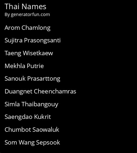 Fake name generator Thailand - Random name generator , Thailand name …