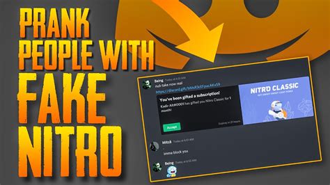 Fake nitro link troll. Recently I came across a nitro gift link that behaved just like a real one, saying that it would grant me nitro for one month and that the gift link would expire in 2,167 hours, but when I went to accept the gift, discord said that something went wrong and they couldn’t secure the bag. This happened while I was on mobile and I just changed my ... 
