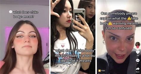 Faketoks. TikTokers use the words in their videos and captions with a caution mark emoji, which has left the unaware public confused about the meaning. Urban Dictionary describes "fake body" as: "TikTok ... 