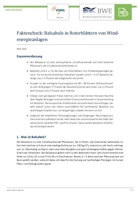 Faktencheck: Balsaholz in Rotorblättern von Wind- energieanlagen …