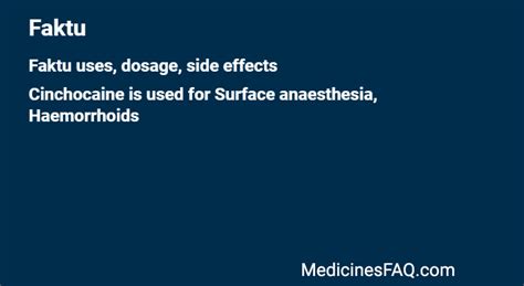 Faktu Uses, Dosage, Side Effects, FAQ - MedicinesFAQ