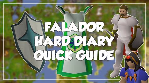 Falador hard diary osrs - The Achievement Diary (also known as Diaries) is a one-off set of tasks and challenges exclusive to members that can be completed to obtain rewards and various benefits. Each Achievement Diary consists of tasks that are usually tied to a specific area, and are intended to test the player's skills and knowledge about the said area. There are currently twelve areas that have an Achievement Diary.