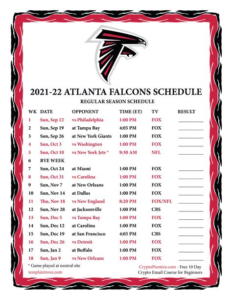 Falcons Schedule 2022 2023