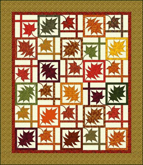 Fall Colours PDF Quilt Pattern in 3 Sizes Etsy