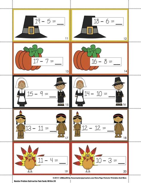 Fall First Grade Math Thanksgiving Math Thanksgiving math activities