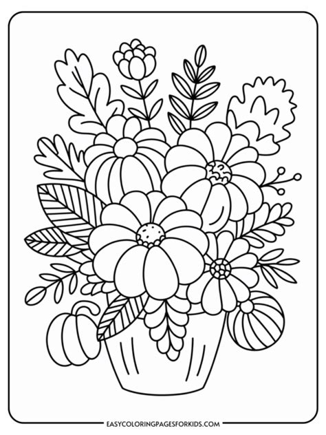 Fall Flowers Coloring Pages