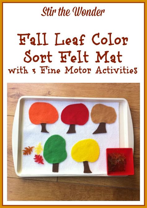 Fall Leaf Color Sort Felt Mat Stir The Wonder