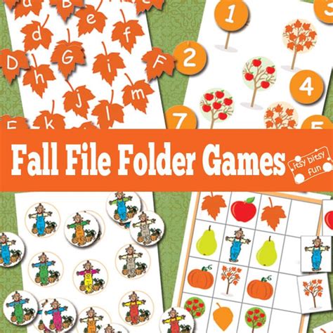 Fall Printables Resources Folder Games File Folder Games File Folder Games Free