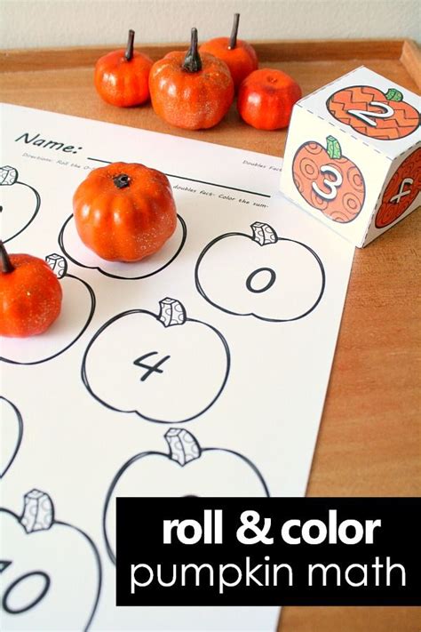 Fall Pumpkin Roll and Color Math Game Fantastic Fun & Learning