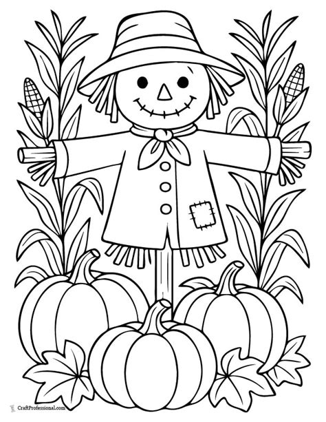 Fall Scarecrow Coloring Pages