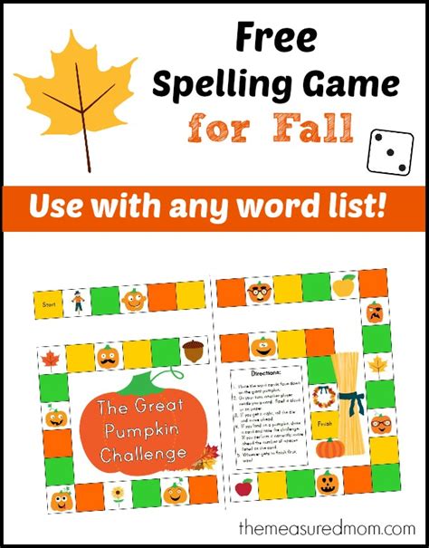 Fall Spelling Game For Any Word List Free Spelling Games Spelling Games Teaching Spelling