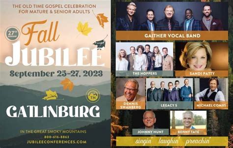 Fall jubilee 2023 gatlinburg. Great Smoky Mountains. Plan Your Visit. Gatlinburg Fall Events. Autumn in Gatlinburg is a special time of year. Set against the backdrop of mountains painted with brilliant fall … 