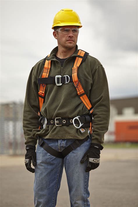 Fall protection harness. The ropes that come with these fall protection safety harnesses and kits range in length from 6ft.–100ft. Harness materials include polyester, aluminum, alloy steel and multiple combinations of materials. One of the bestsellers here is a medium-/large-sized fall protection harness with a 420-lb. capacity. This safety harness offers multiple ... 