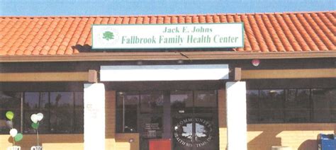 Fallbrook family health center. FALLBROOK FAMILY HEALTH CENTER. Other Name Type. Doing Business As (3) Location Address. 1328 S MISSION RD FALLBROOK, CA 92028. Location Phone. (760) 451-4720. Mailing Address. 22675 ALESSANDRO BLVD MORENO VALLEY, CA … 