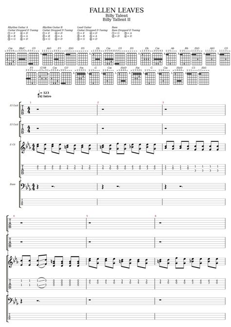 Fallen Leaves chords & tabs by Billy Talent @ 911Tabs