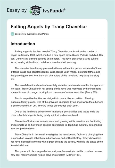 Falling Angels by Tracy Chaveliar - 2047 Words Essay …