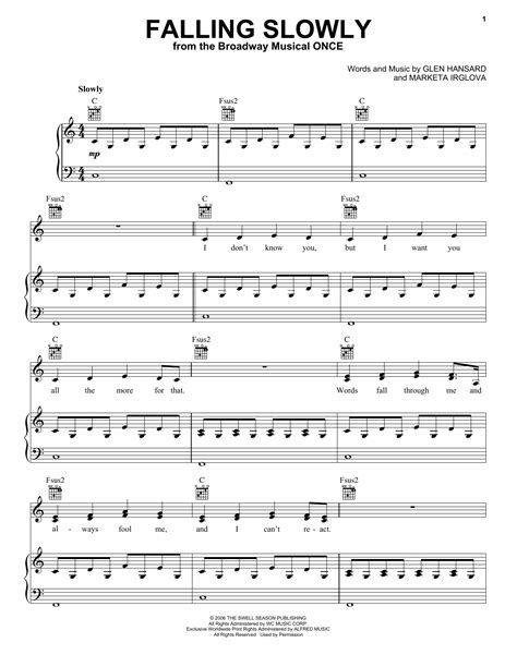 Falling Slowly Sheet Music Direct