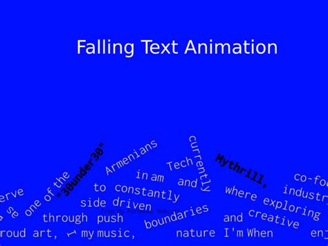 Falling text generator.  A creative CodePen project showcasing falling ...