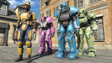 Fallout 4 armor paint jobs.  Default Models B-F.  From builds and Refresh paint...