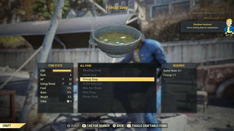 Fallout 76 Cooking Guide