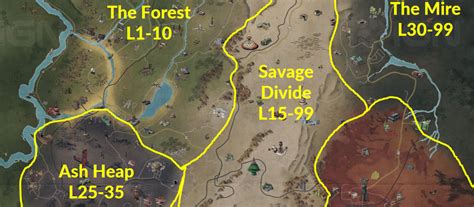 Fallout 76 Levels Map Find all the Level Locations