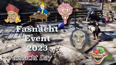 Fasnacht Day is back and brings with it three new masks. Four players wearing Fasnacht masks. Fasnacht Day has arrived once again in Appalachia, bringing with it three brand new masks that you have a chance of earning by joining in with the festivities. You can find this seasonal event in the town of Helvetica which is just east of Vault 76.
