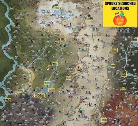 Spooky Scorched locations in Fallout 76 In order