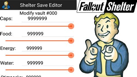 Easy to use save editor for Fallout Shelter. Information. FSSE is a FalloutShelter save editor for Android and PC. It works in BlueStacks and it does not require root. But the most important thing: it does NOT require any technical skills: No computer required for the editing process, everything works on your device. .... 
