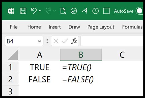 False True Excel Answers