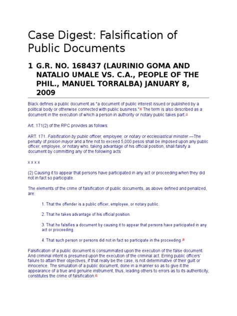 Falsification of Public Documents PDF Forgery Falsifiability