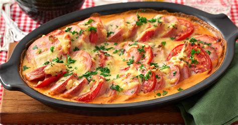 Falukorv mozzarella tomat