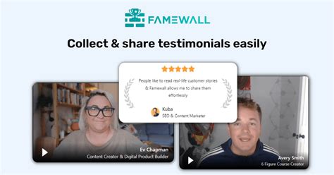 Famewall - Collect & add testimonials to your website