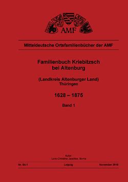 Familienbuch kriebitzsch (landkreis altenburger land), 1809 1875. - Per la storia del dramma sacro in italia ....