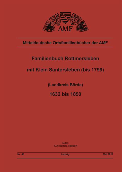 Familienbuch rottmersleben mit klein santersleben (bis 1799), (landkreis börde), 1632 bis 1850. - Five love languages study guide questions.
